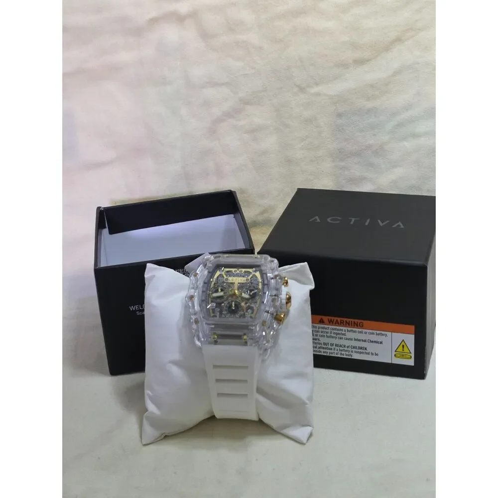 New Activa Fury X by Invicta Skeleton Dial Sport Watch- Clear & Gold ACW2305-023